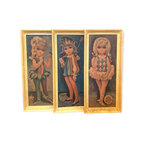 Set of 3 Framed Big Eye Prints by Goji - Picture 2 of 5